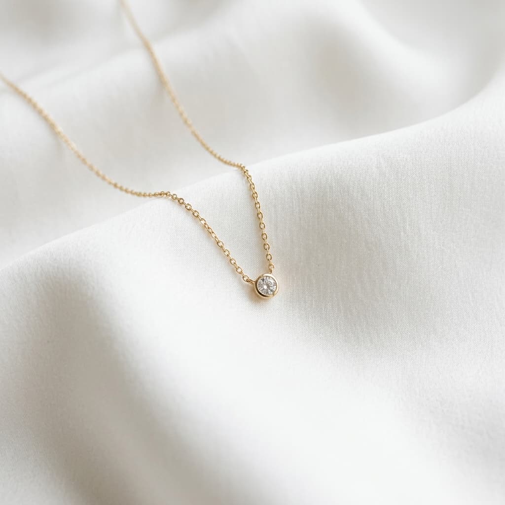 Coleção Éthera - Colar de Ouro com Diamante